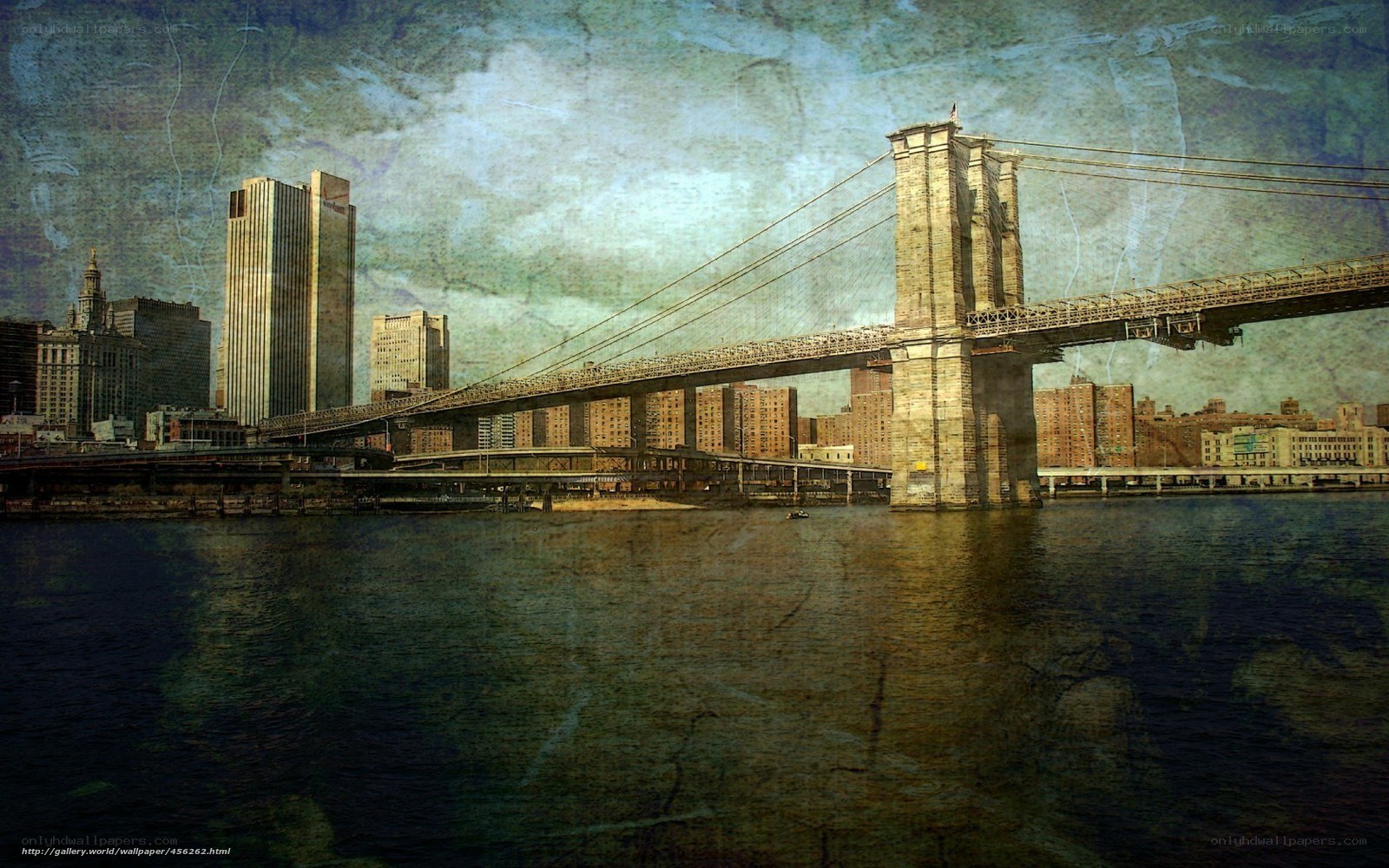 Brooklyn Bridge with vintage filter