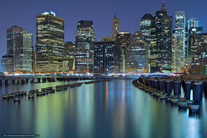 Brooklyn skyline at night