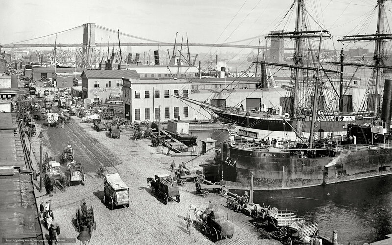 Brooklyn waterfront with bridge
