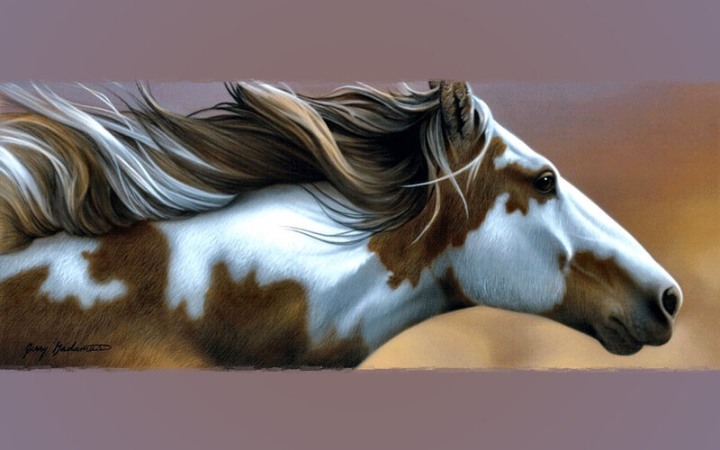 Brown and White Horse — Calm, Painting