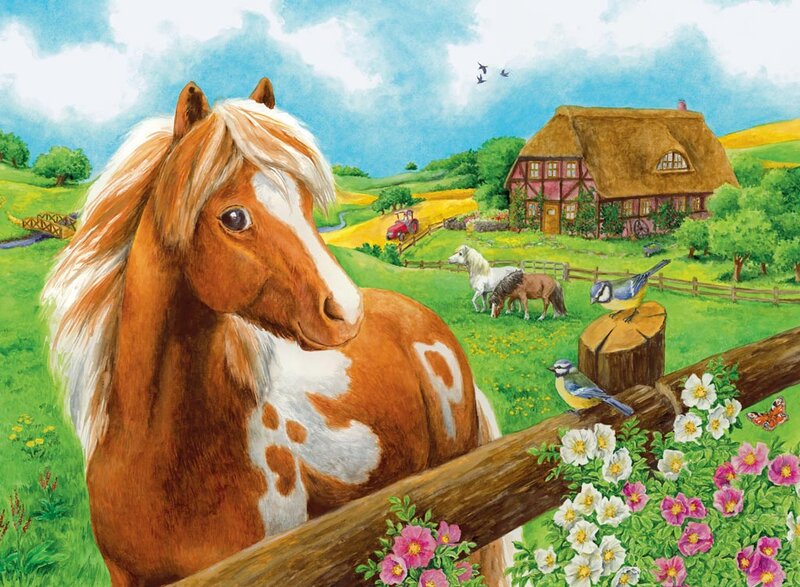 Brown and White Pony — Green