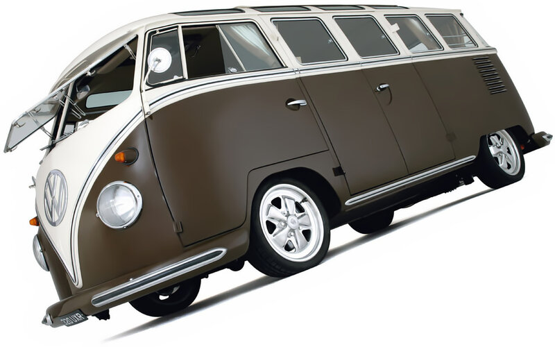 Brown and White Van