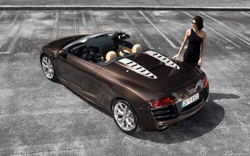 Brown Audi R8 Convertible — Dramatic, Afternoon