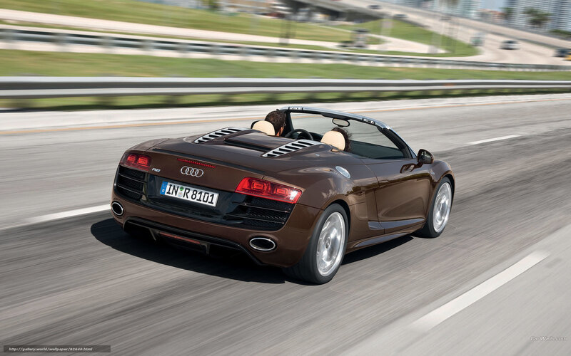 Brown Audi R8 Convertible — Dynamic, Photograph