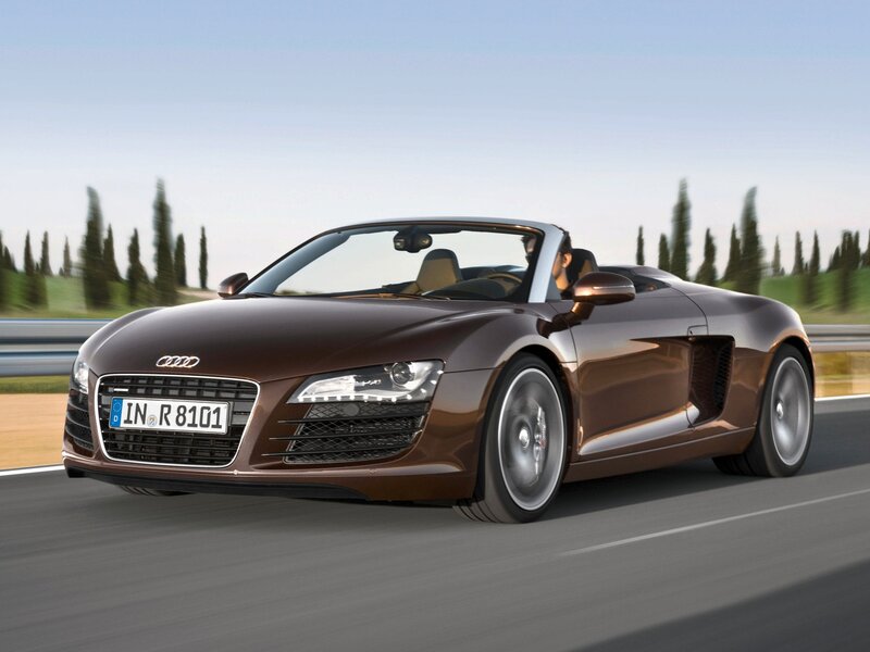 Brown Audi R8 Spyder — Dynamic, Afternoon, Photograph, Driver, Road