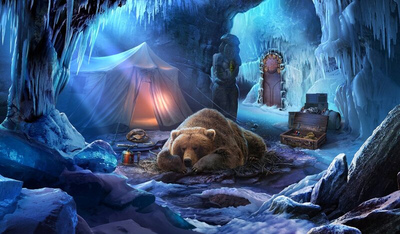 Brown Bear Sleeping — Blue
