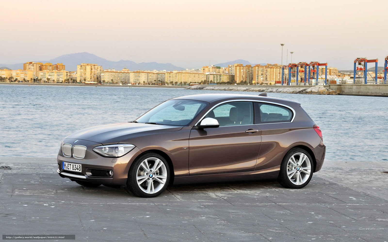 Brown BMW 1 Series by the sea