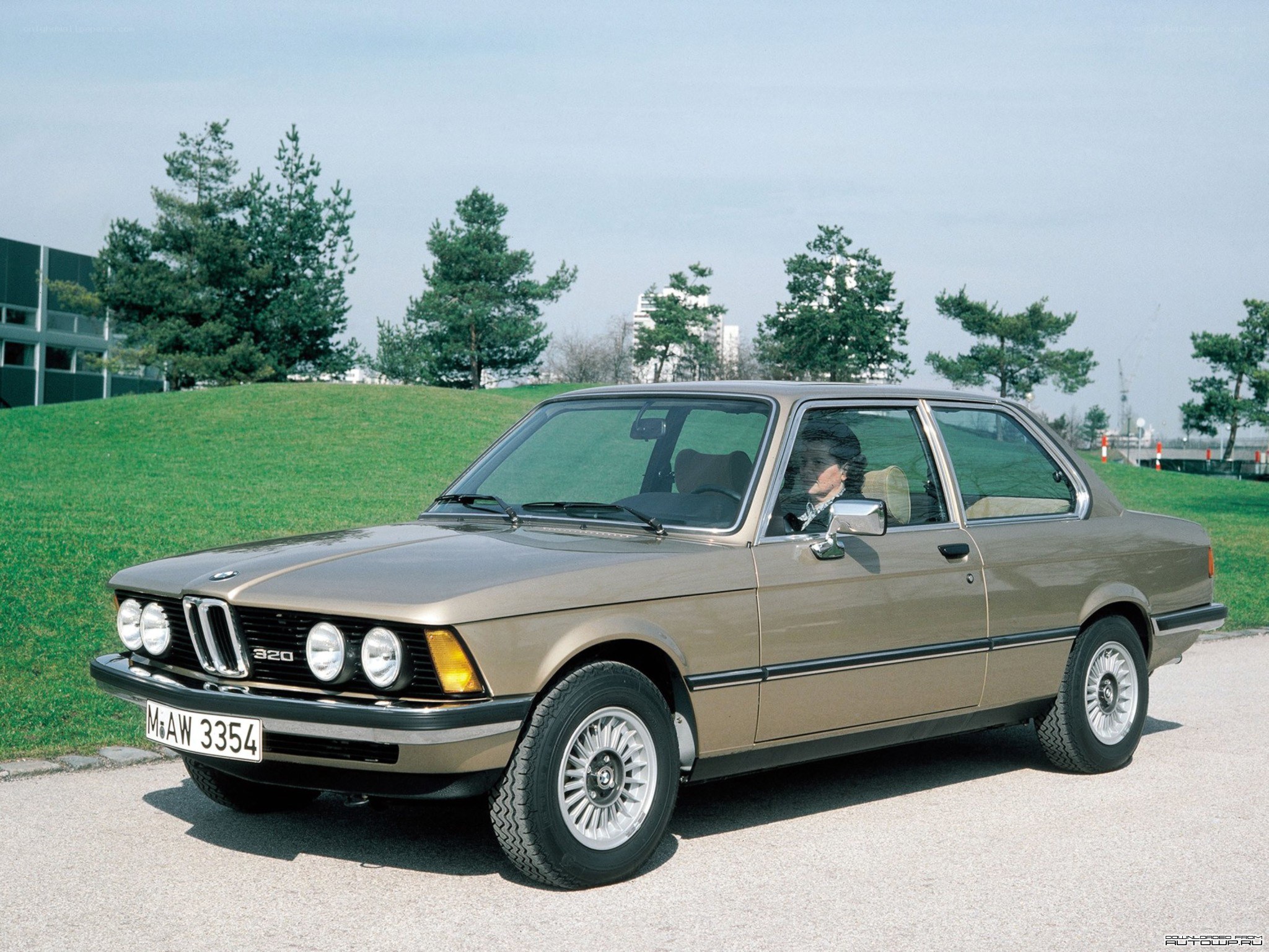 Brown BMW 320 sedan