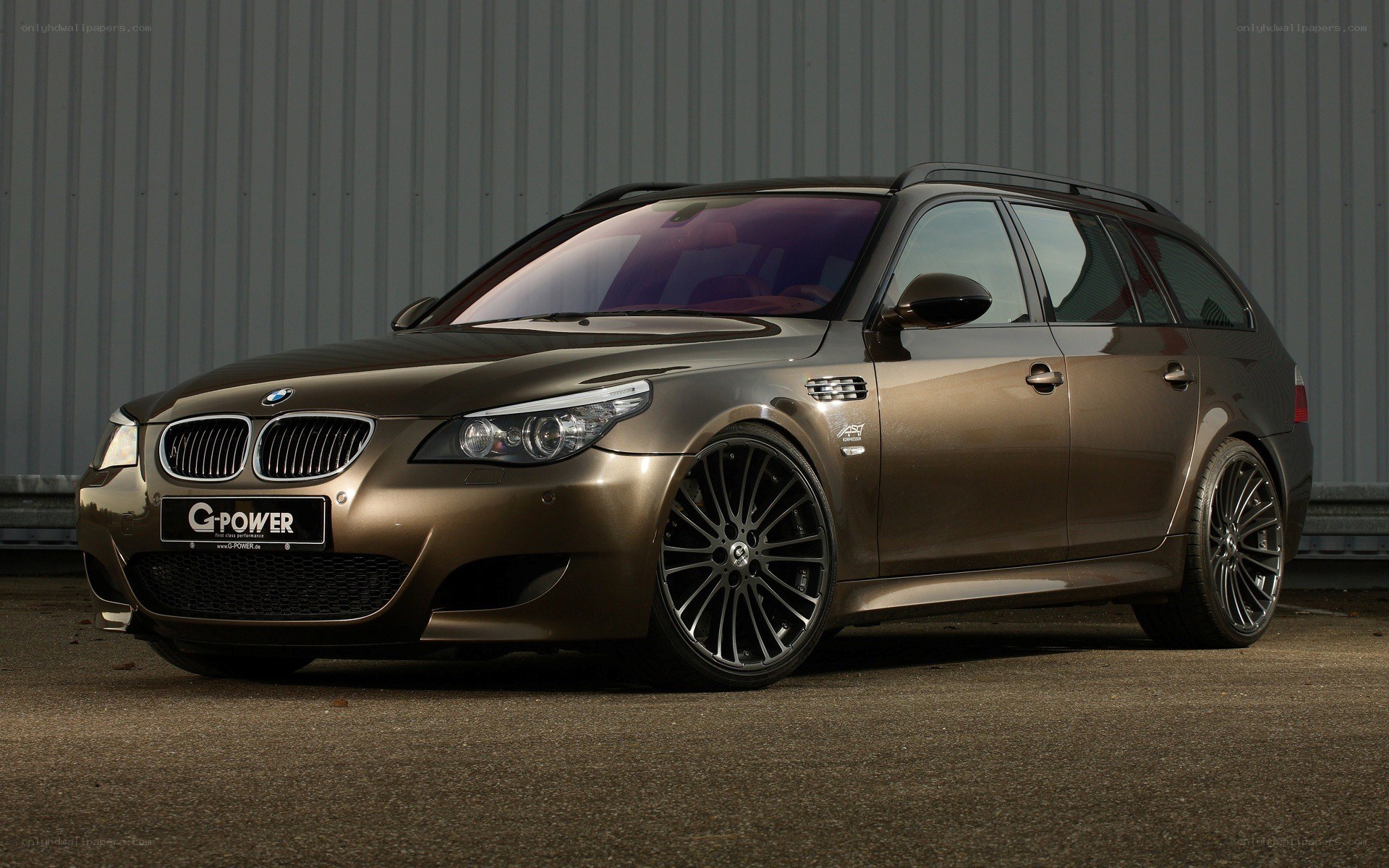brown BMW station wagon