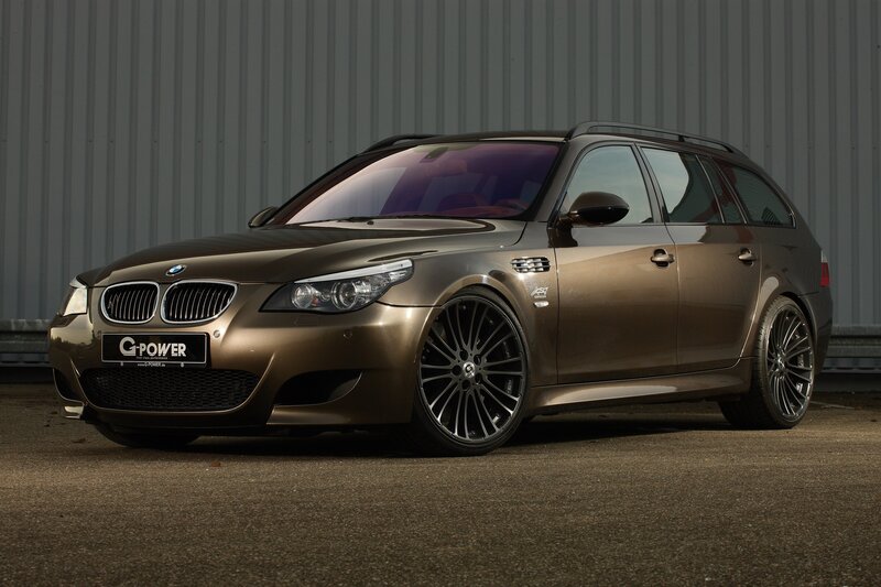 Brown BMW Station Wagon — Dramatic