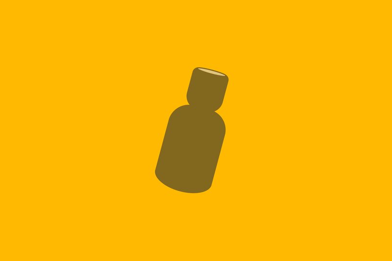 Brown Bottle on Yellow
