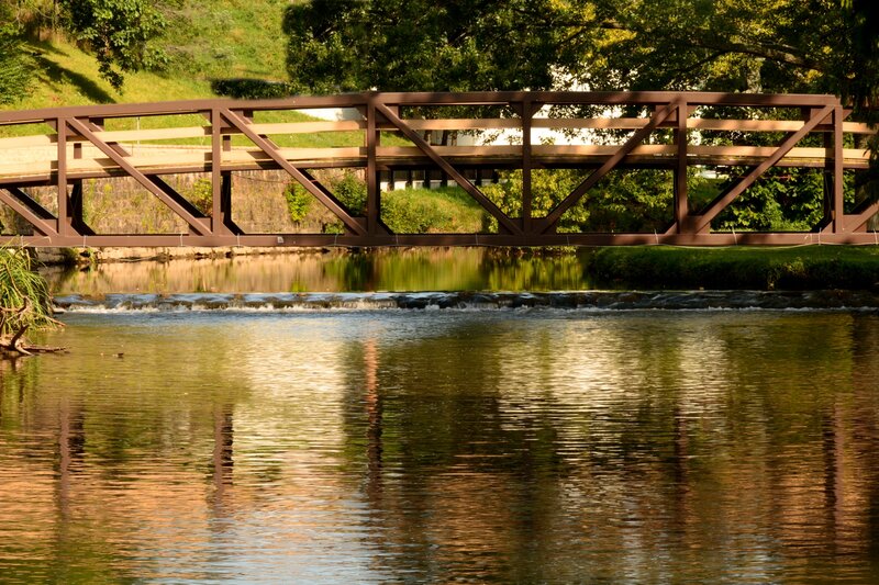 Brown Bridge over River