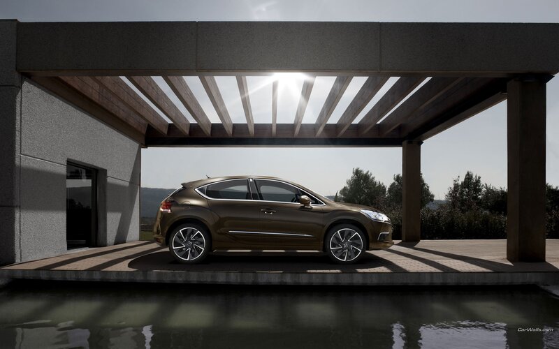 Brown car under pergola