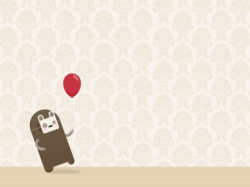 Brown Character with Balloon