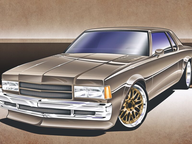 Brown Classic Car — Dramatic, Illustration