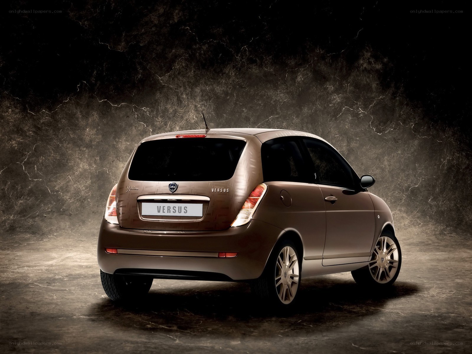 Brown compact car rear view