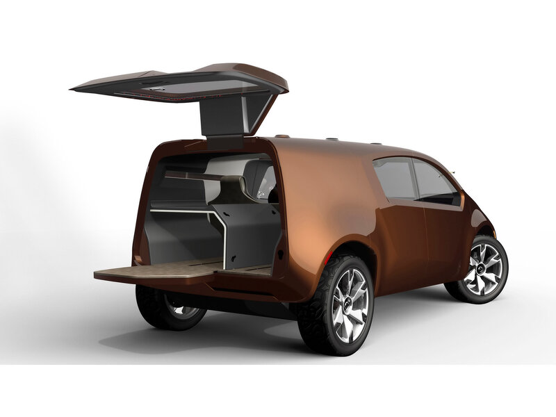 Brown Concept Van — Neutral, 3d Render