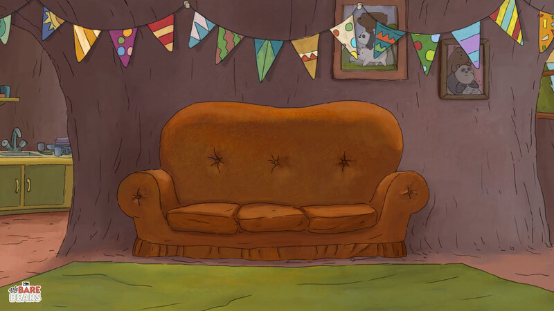 Brown Couch in Treehouse