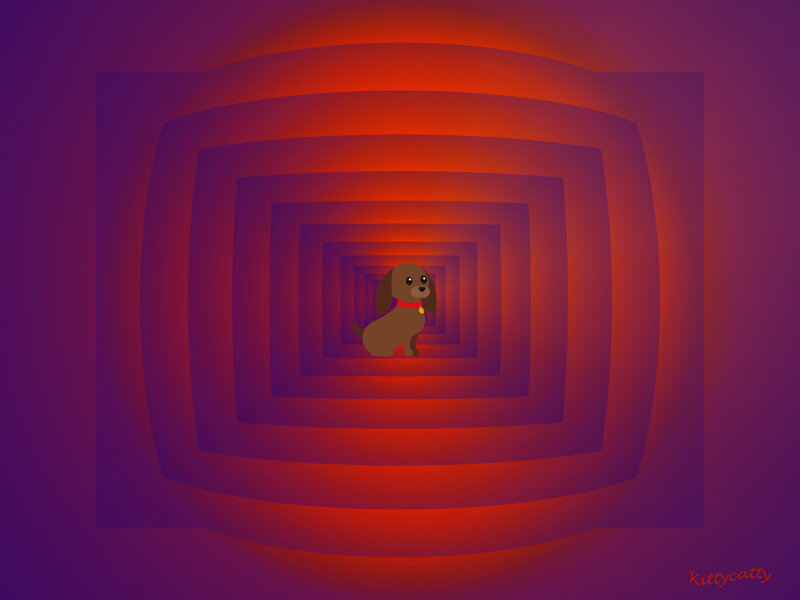 Brown Dachshund Dog — Purple