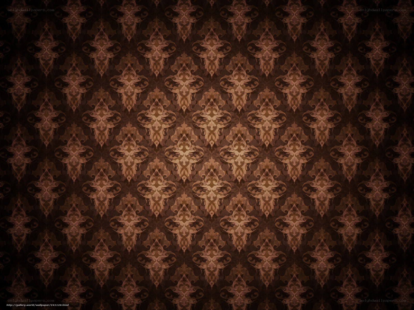brown damask pattern wallpaper