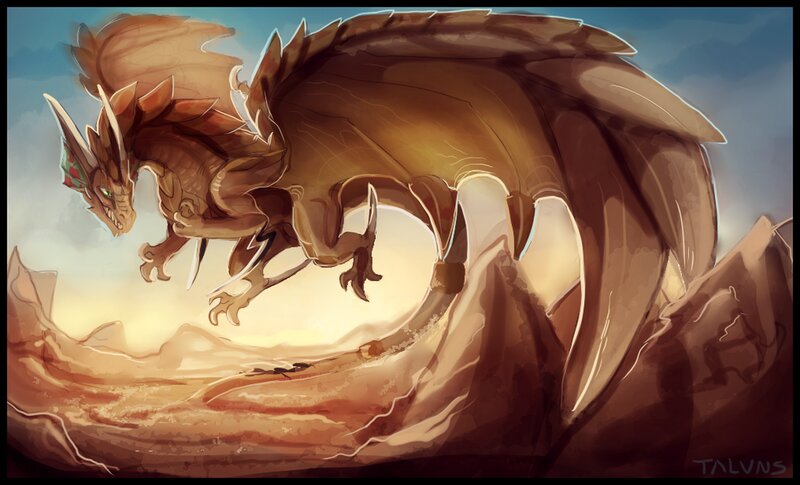Brown Dragon in Flight