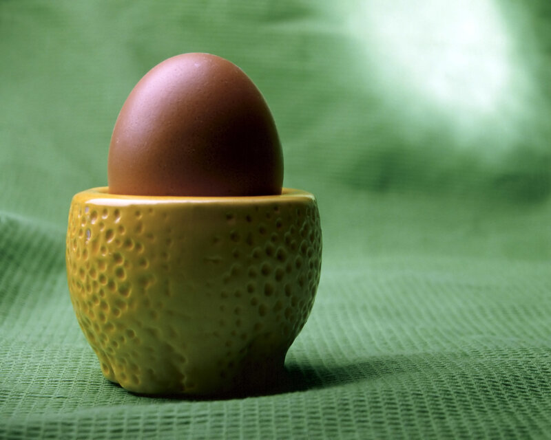 Brown Egg in Cup — Green