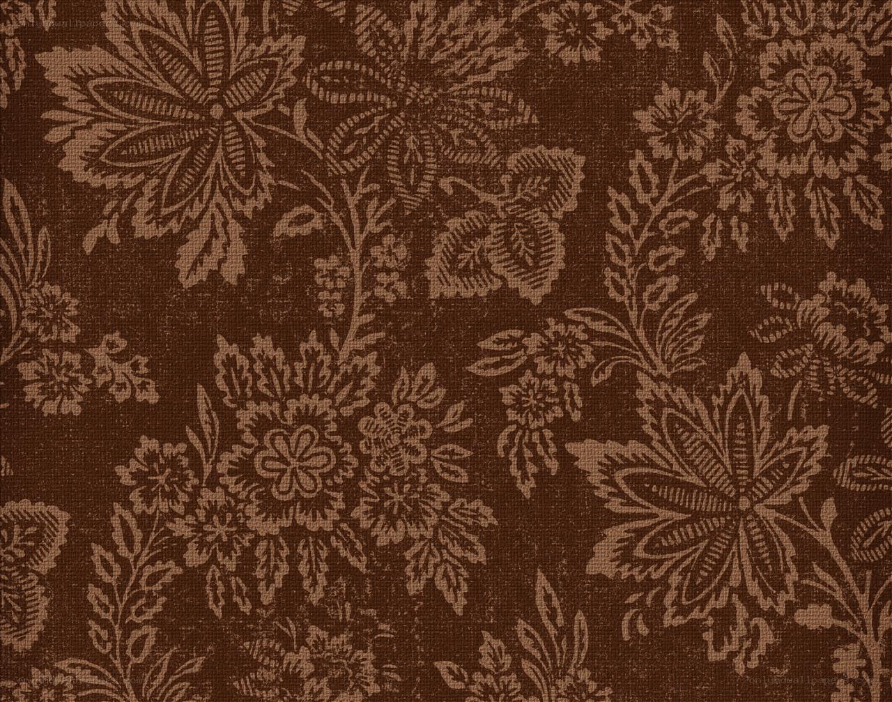 brown floral fabric pattern