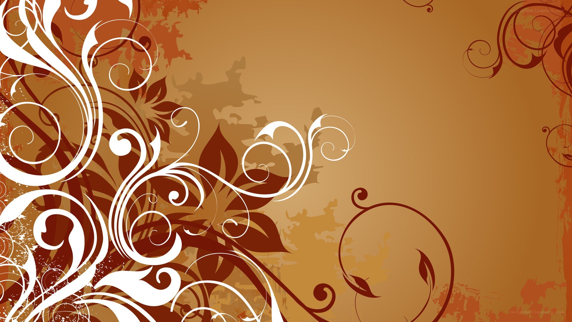brown floral swirl background