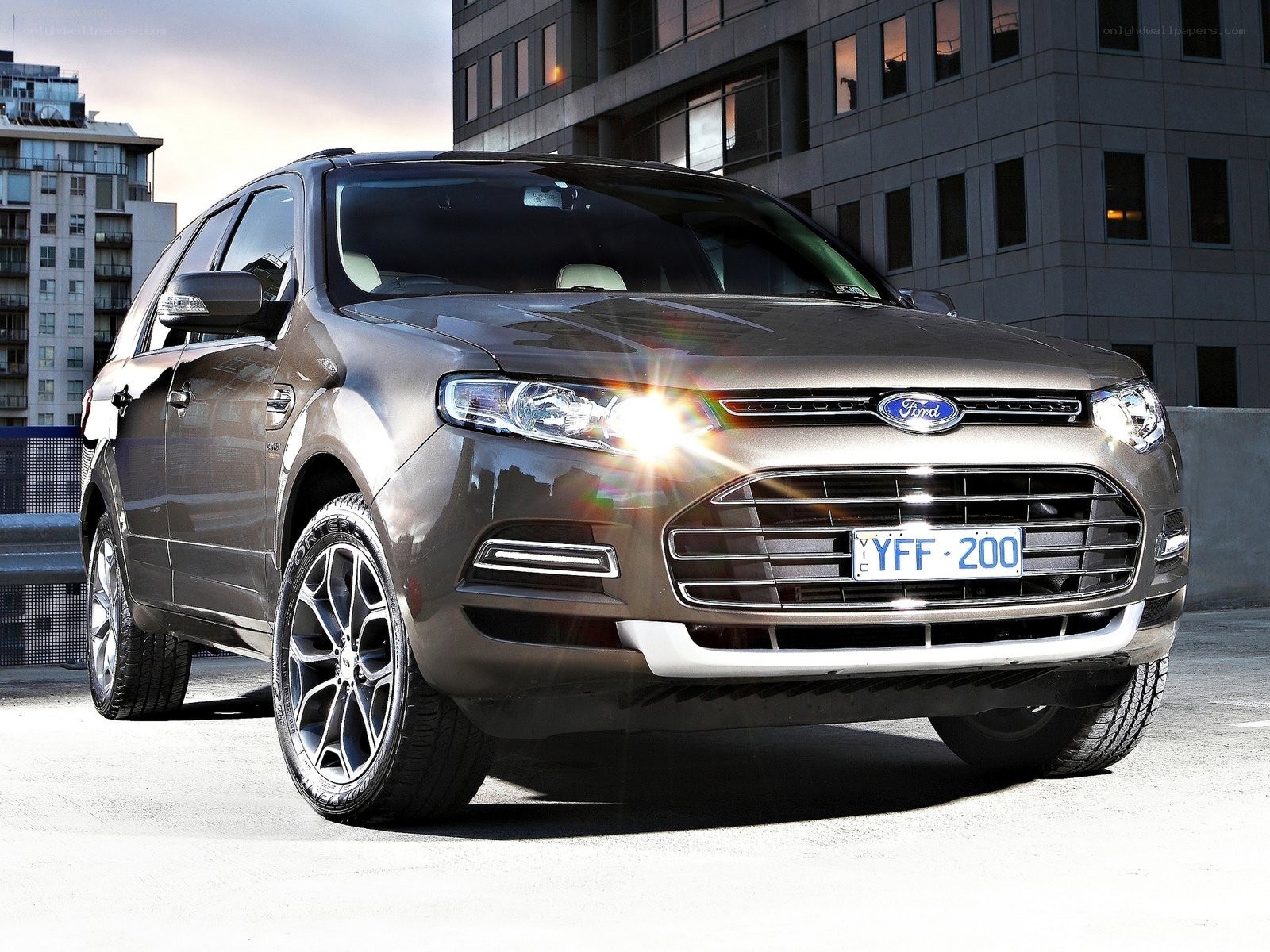 Brown Ford SUV in urban setting
