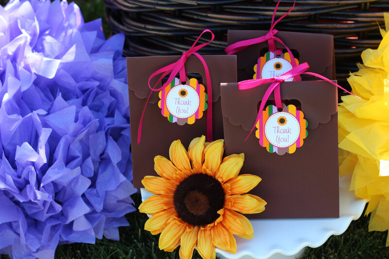 Brown Gift Bags with Sunflower