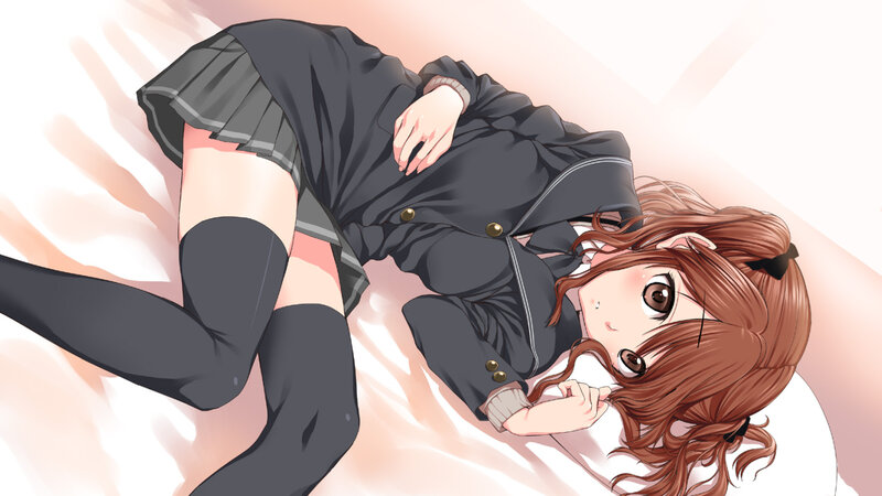 Brown-haired Girl Lying Down — White