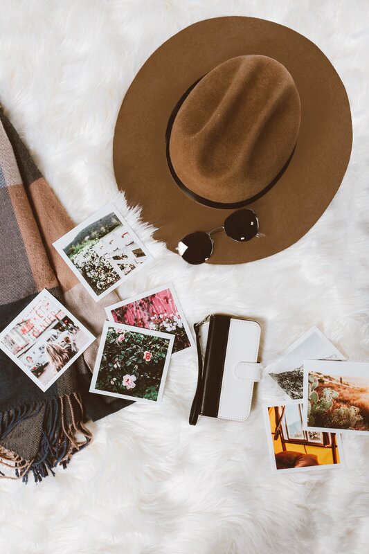 Brown Hat with Accessories