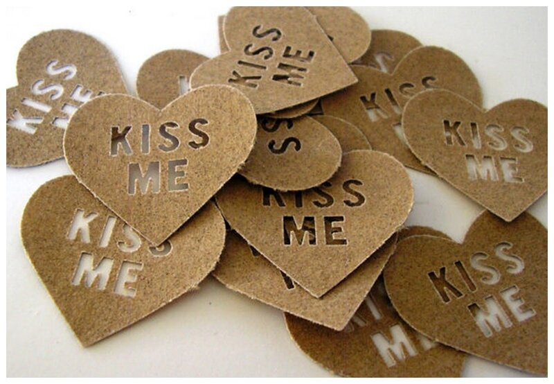 Brown Heart-shaped Cutouts