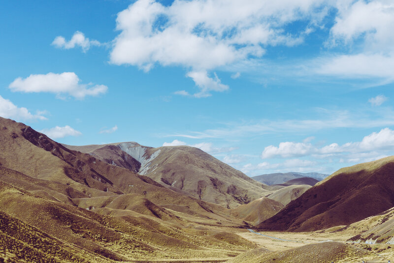Brown Hills under Blue Sky