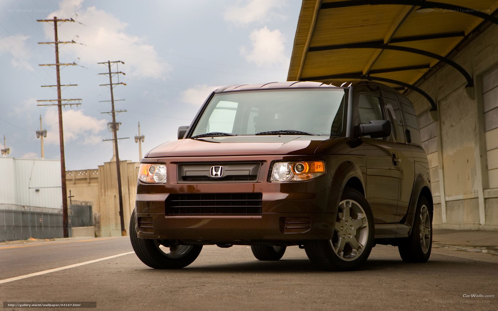 Brown Honda Element parked
