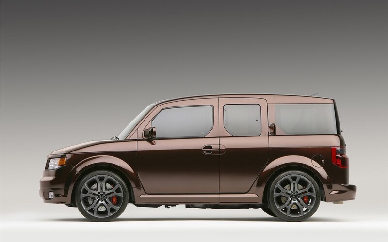 brown Honda Element side view