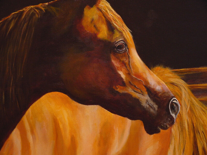 Brown Horse Head — Dramatic, Painting