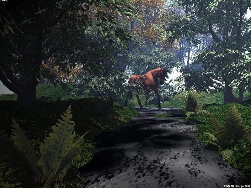 Brown Horse in Forest — Green, Serene, Afternoon