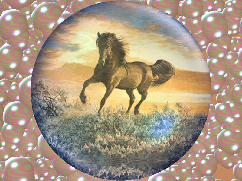 Brown Horse Running — Dramatic, Sunset