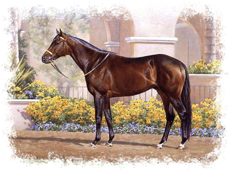Brown Horse Standing — Calm, Afternoon, Painting
