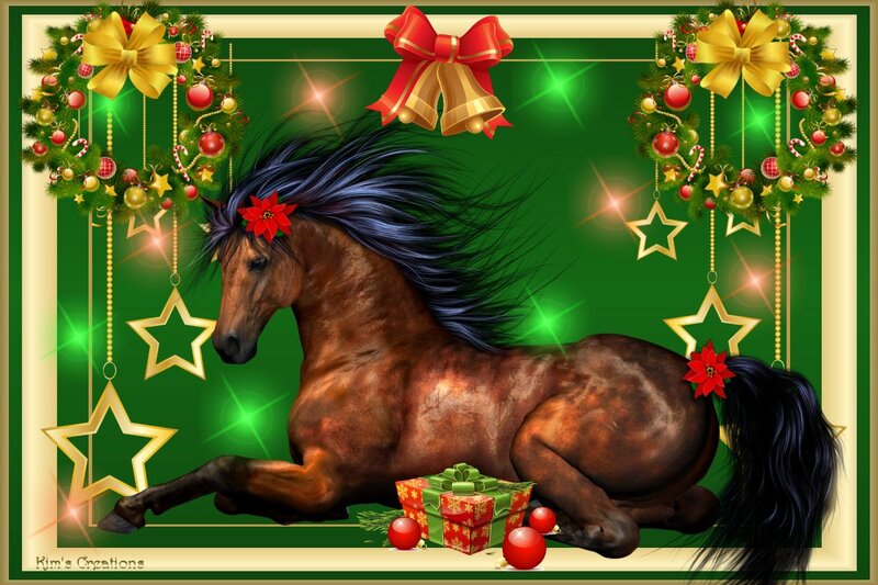 Brown Horse with Blue Mane