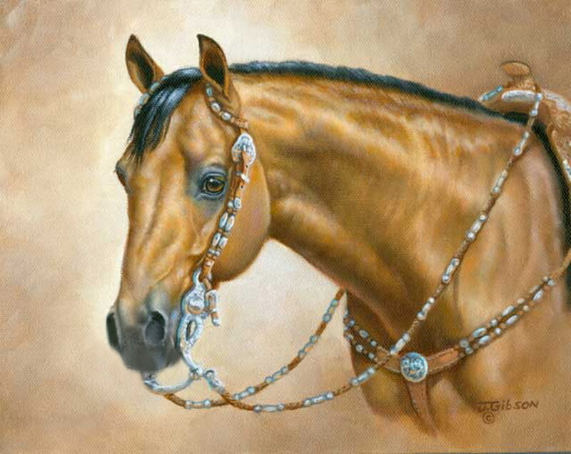 Brown Horse with Bridle — Tan