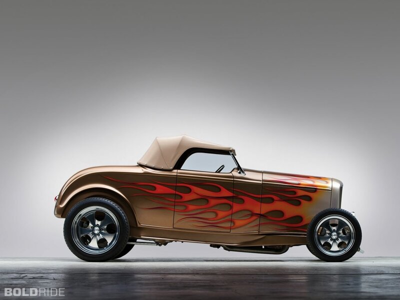Brown Hot Rod Car — Dramatic, Photograph, Flame Design