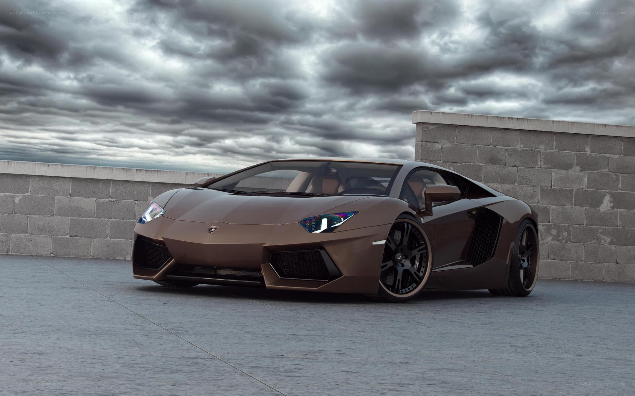 Brown Lamborghini Aventador