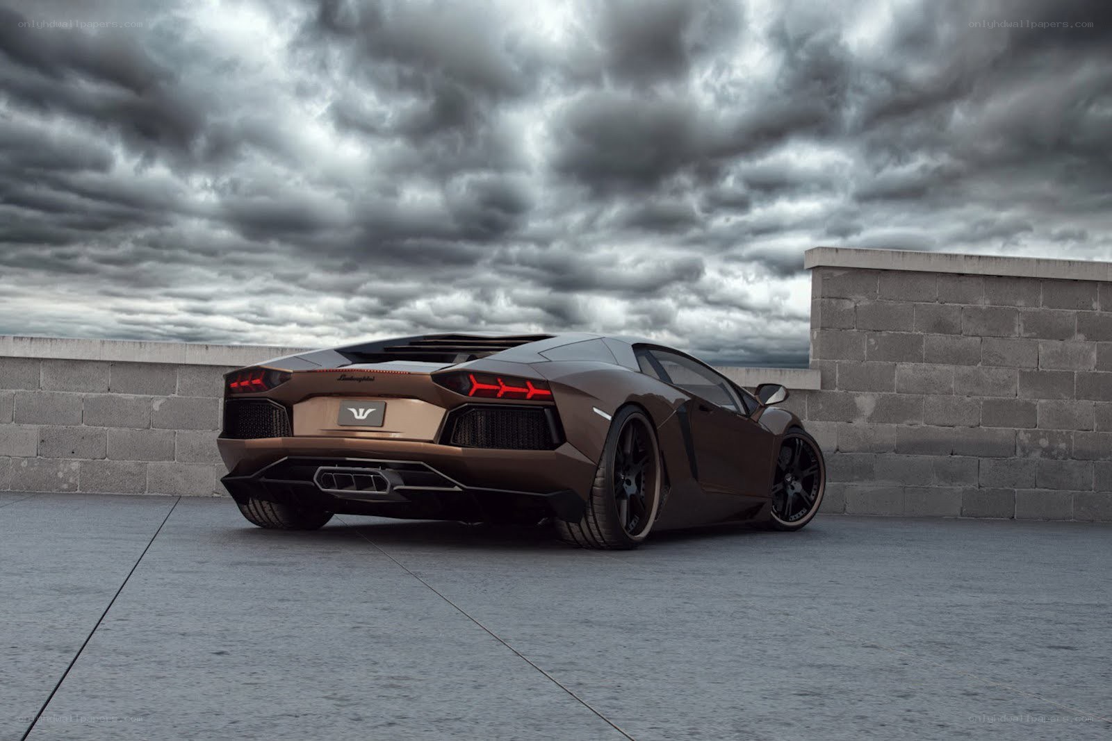 Brown Lamborghini Aventador