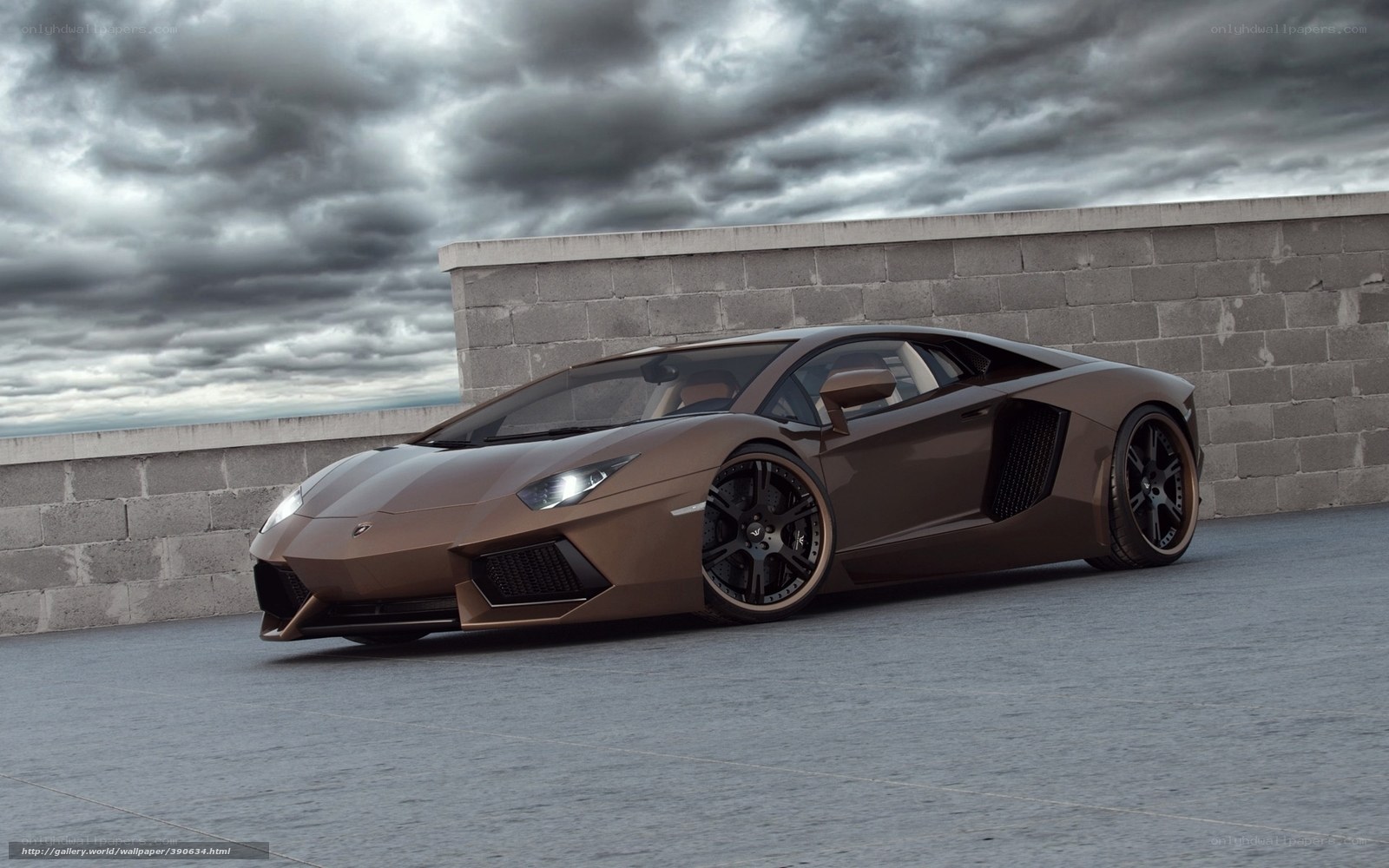 Brown Lamborghini Aventador