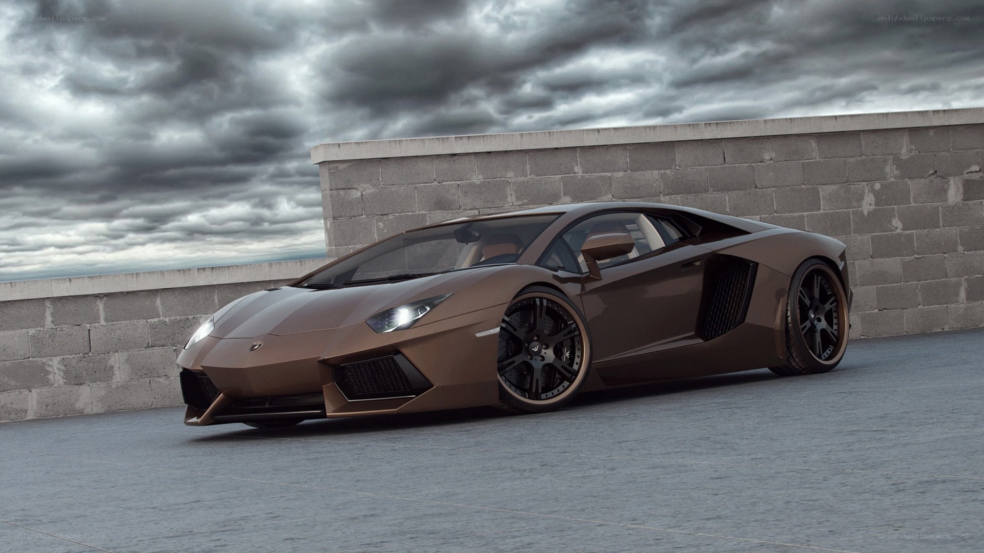 Brown Lamborghini Aventador