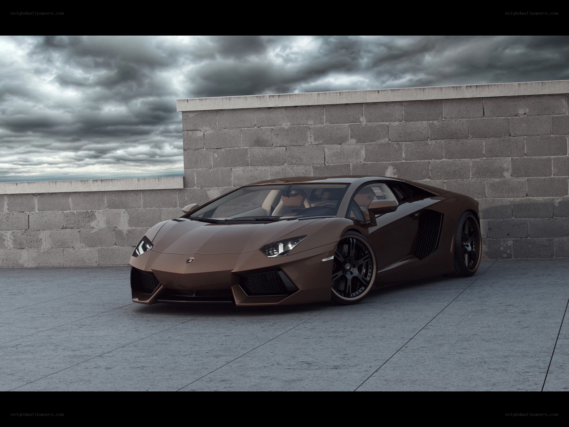 Brown Lamborghini Aventador