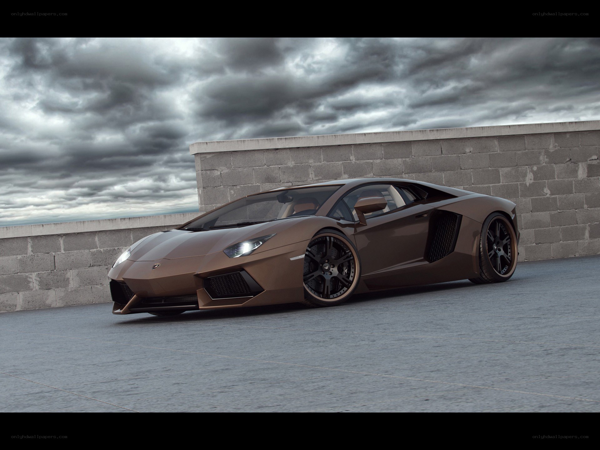 Brown Lamborghini Aventador