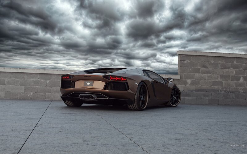Brown Lamborghini Aventador